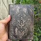 Wolf Embossed Leather Journal with 200 Handmade Pages