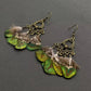 Vintage Peacock Feather Dangle Earrings