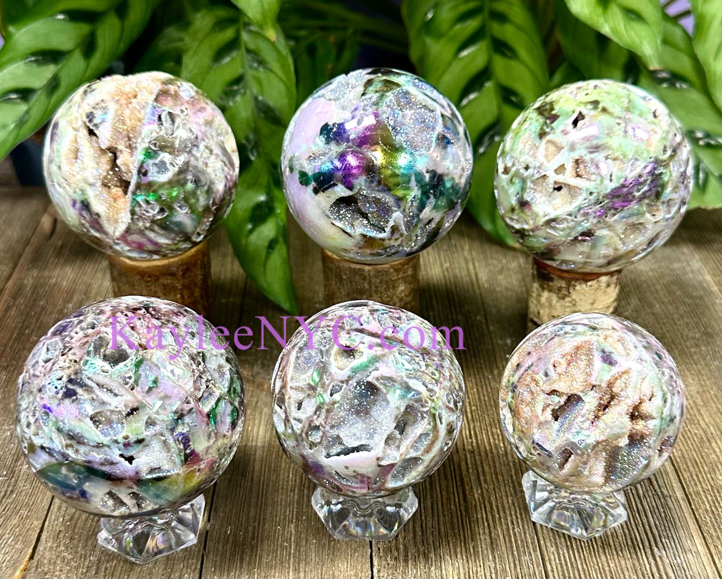 5-7 Pcs Aura Sphalerite Sphere Crystal Ball healing energy 