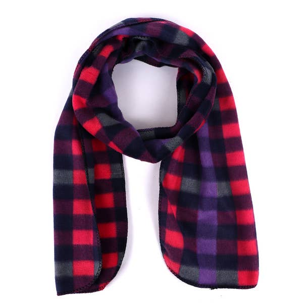 Women's Fleece Pink Plaid Winter Set