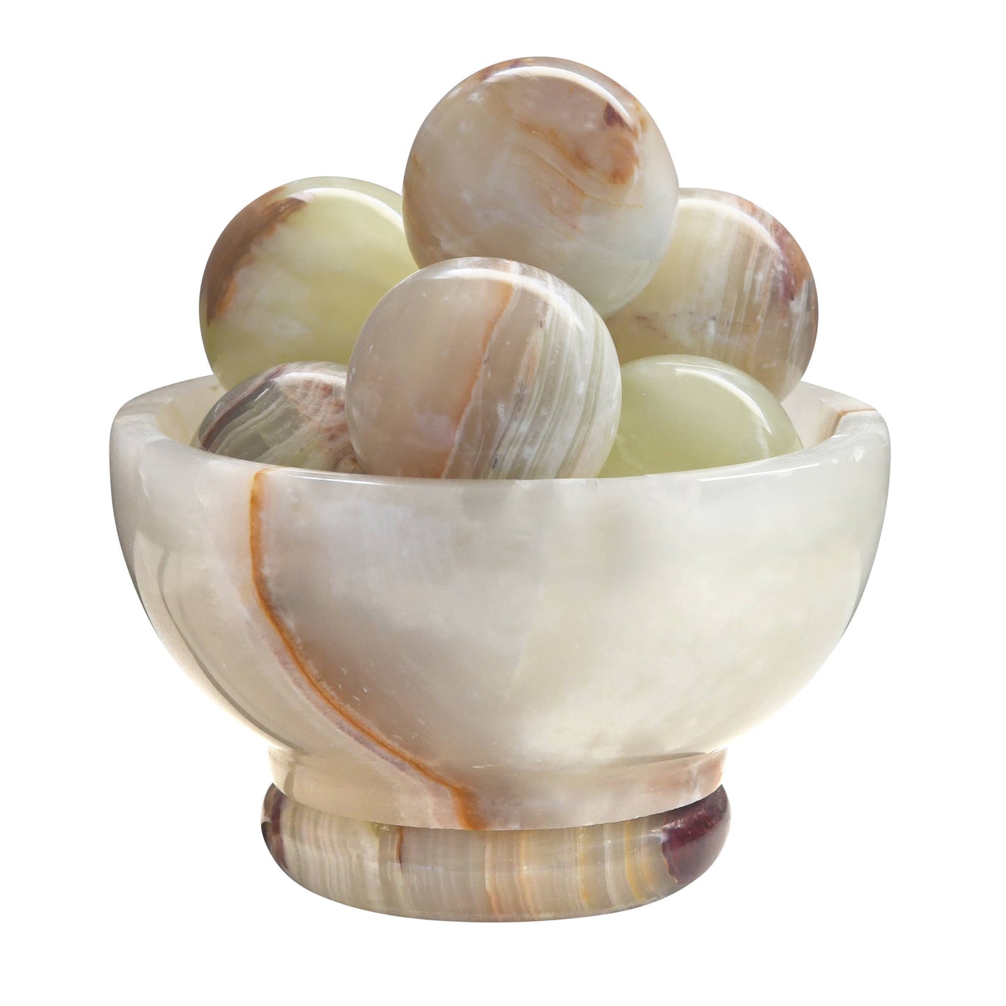 UMAID Onyx Stone Lamp Bowl with 6 Onyx Marble Massage Balls