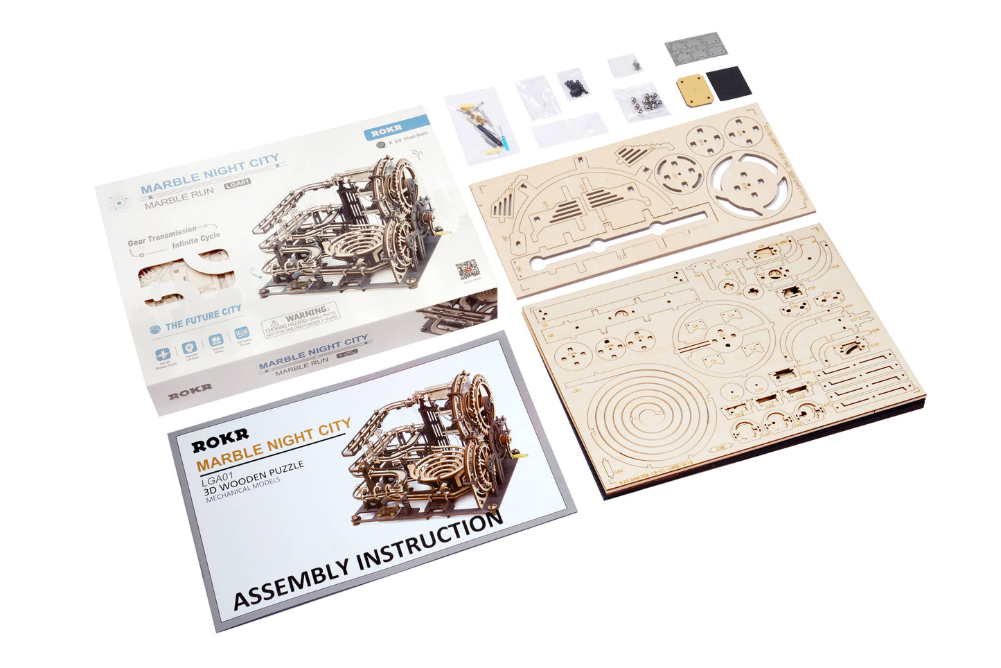 Marble Night City 3D Wooden Mechanical Model