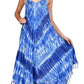 V Neck Fairytale Tie Dye Dress with Embroidered Neck and Fringes