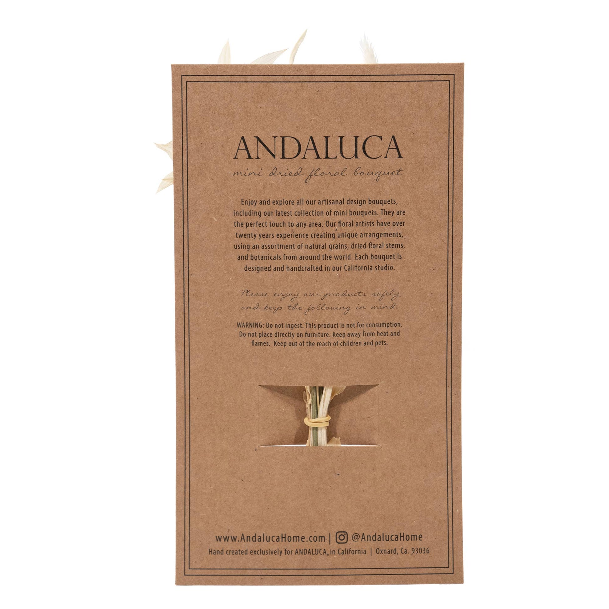 Charming Lavender Bunny Tail Mini Bouquet, handcrafted with lavender, ruscus, and bunny tails from Andaluca.