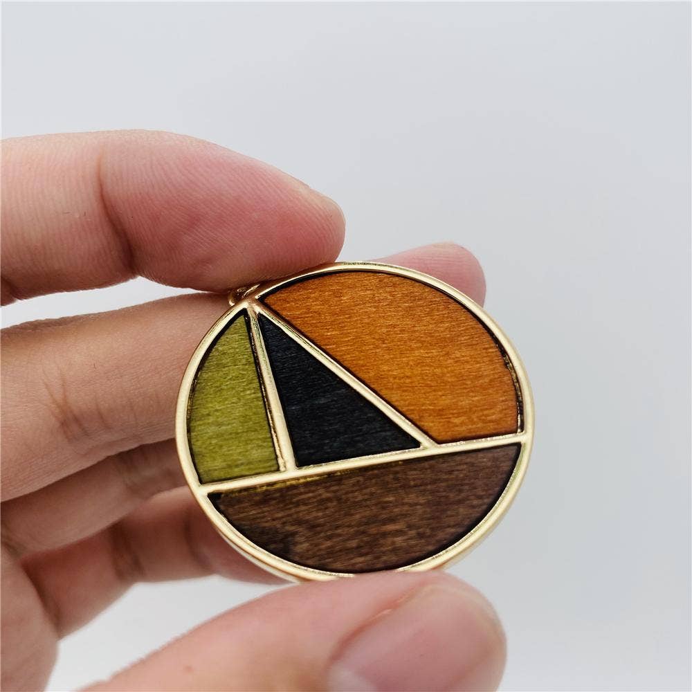 Wood Geometric Earrings