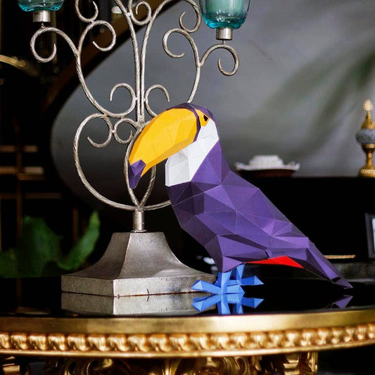 Toucan 3D Paper Art Origami Model, Bird PaperCraft Kit