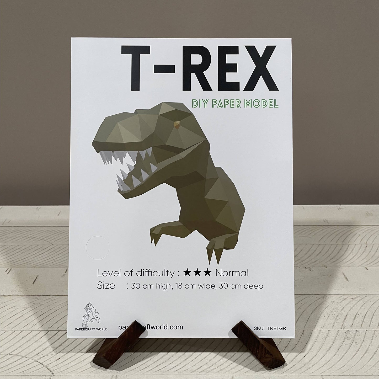 T-Rex 3D PaperCraft Wall Art, PaperCraft Origami Model