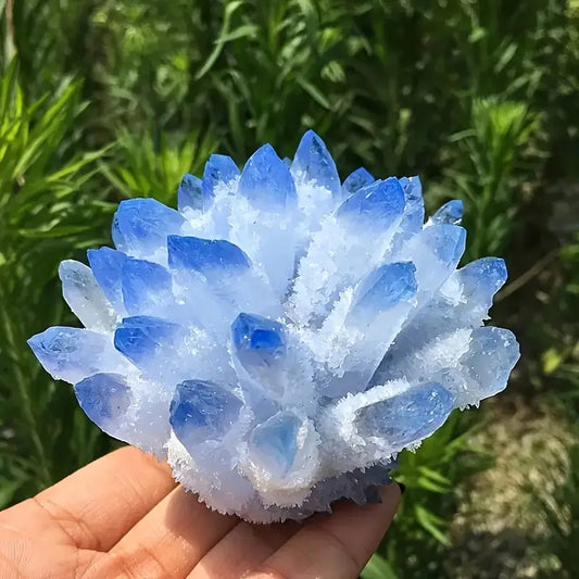 Sky Blue Phantom Quartz Crystal Cluster Natural Healing