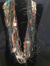 LaPetite Infinity Scarf in Teal Brown & Gold - Handmade