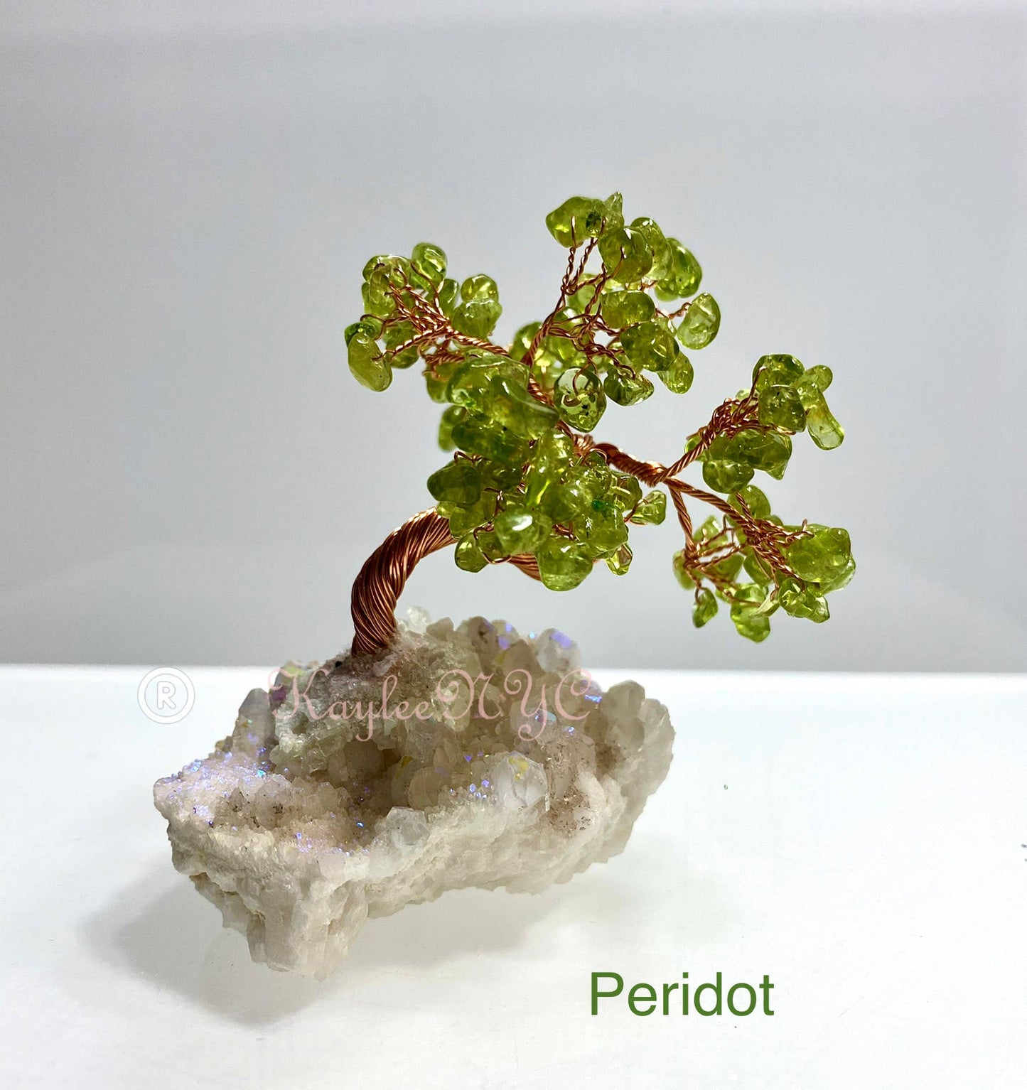Wholesale Lot 5 Pcs Bonsai Tree with Angel Aura Base Crystal
