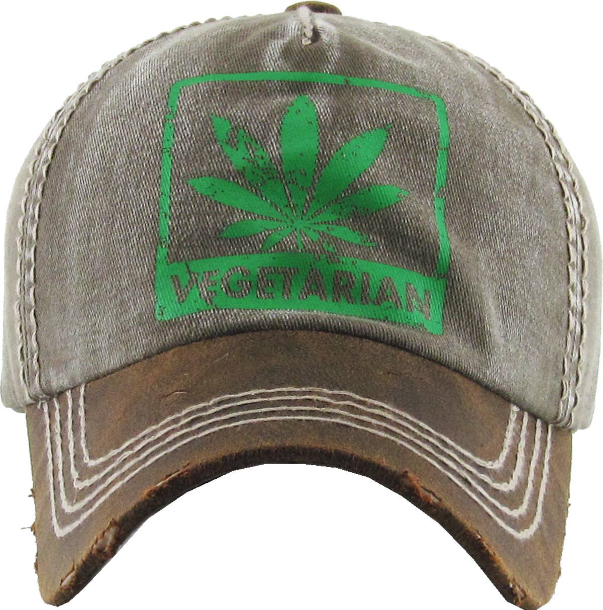 MARIJUANA LEAF VEGETERIAN VINTAGE BALLCAP