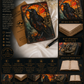 Leather Journal Blank Vintage Notebook With Crow UV Print Travel Gift Writers