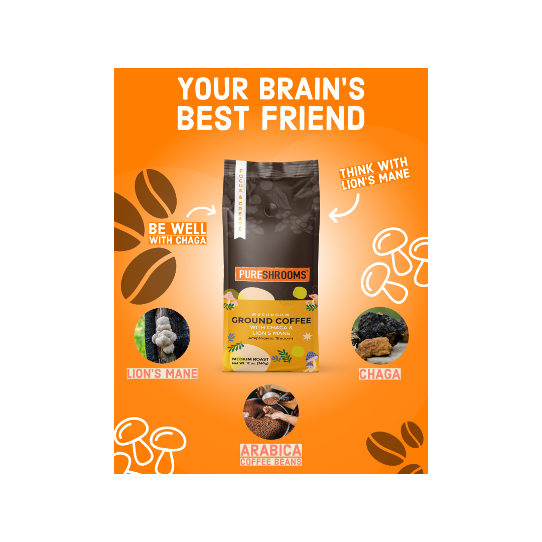 PureShrooms Focus & Create Mushroom Ground Coffee