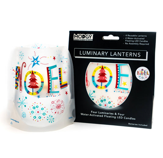 Luminary - Flakey - Christmas Noel with Snowflakes