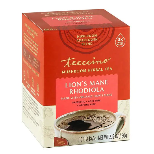 Lion's Mane Rhodiola Rose Mushroom Herbal Tea-85% Organic