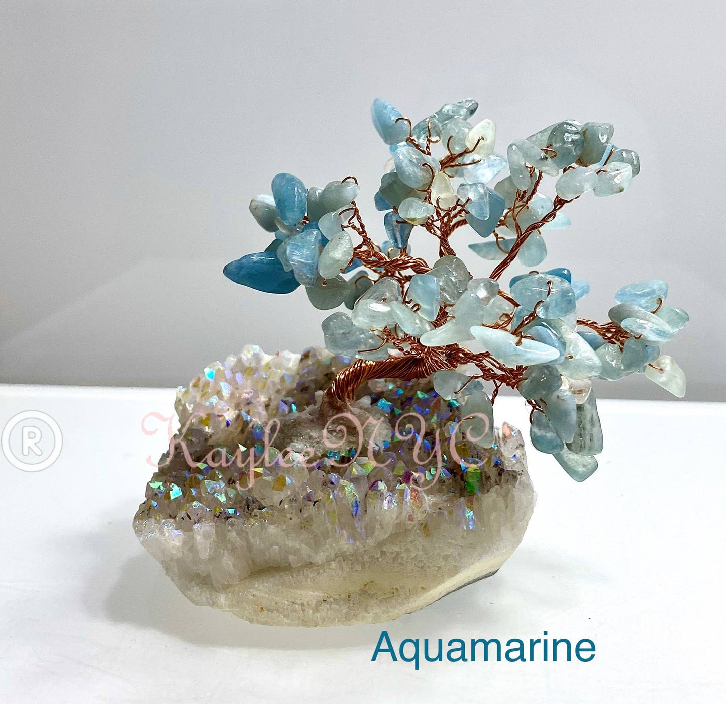 Wholesale Lot 5 Pcs Bonsai Tree with Angel Aura Base Crystal