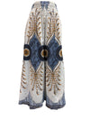 Rayon White Blue Eye Floral Pant - KTB450
