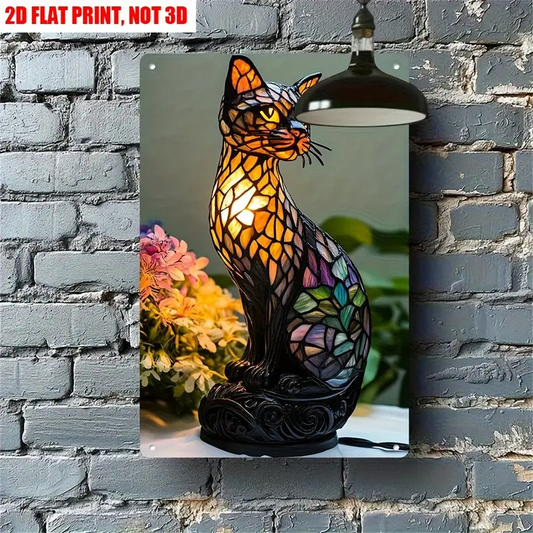 Cat metal sign
