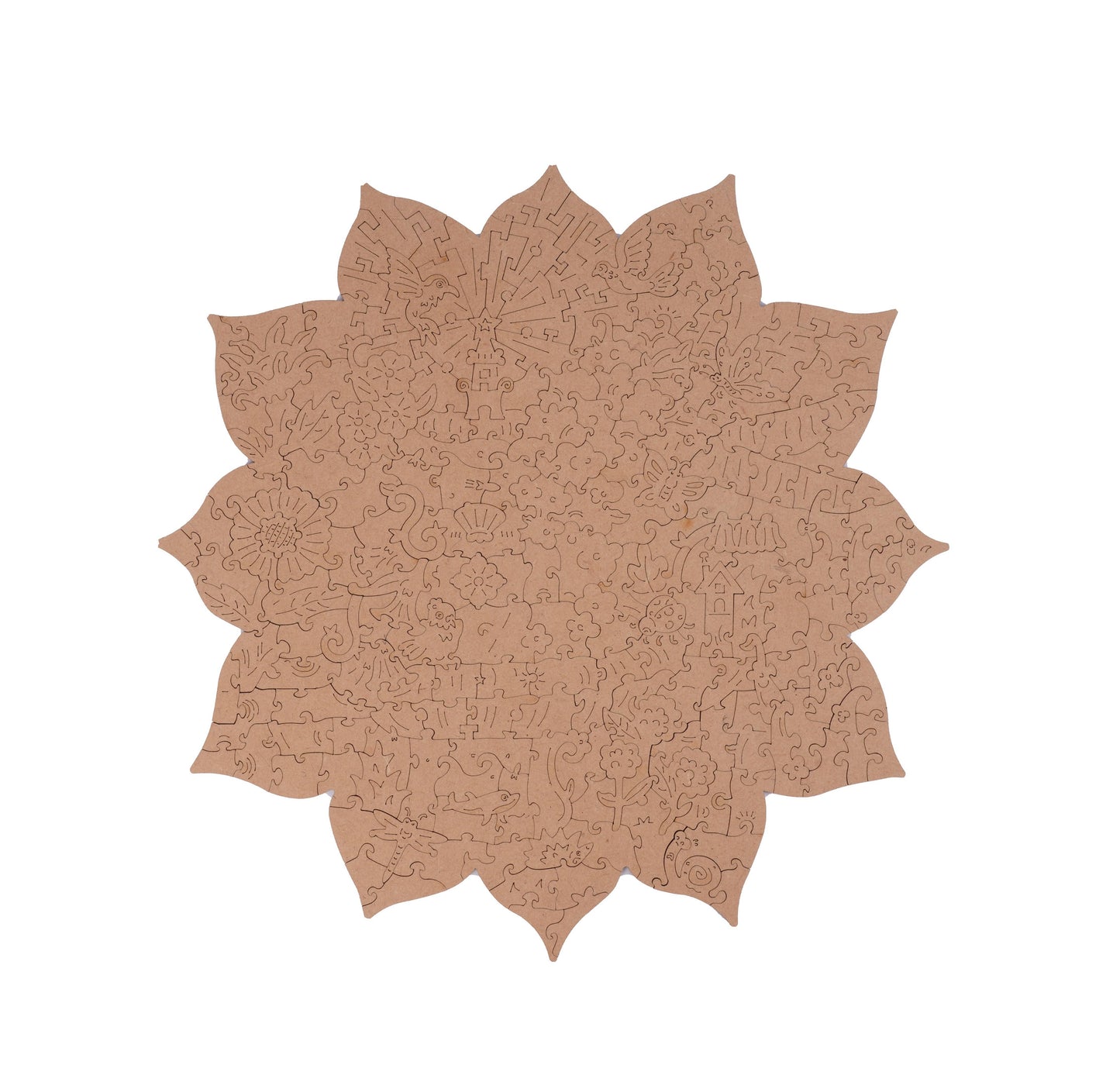 Rosewood Mystic Mandala Flower 2D Wooden Puzzles