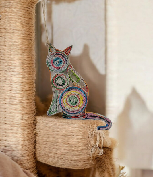Cat Ornament - Recycled Paper