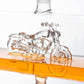 Motorcycle Decanter Set For Whiskey And Wine 1100ml Hand Blown Glass With Spigot