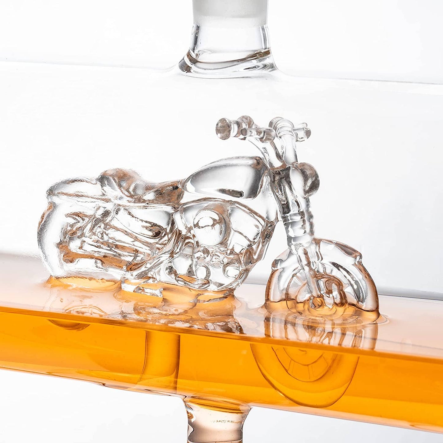 Motorcycle Decanter Set For Whiskey And Wine 1100ml Hand Blown Glass With Spigot