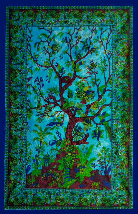 Queen Turquoise Tree of life Tapestry  B327D