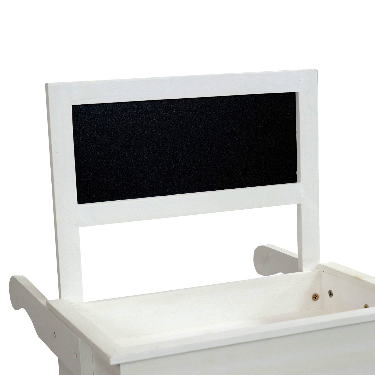 White 3-Tier Fir Wood Plant Stand with Chalkboard