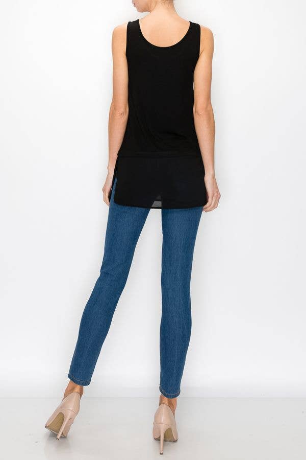 TANK TOP WITH CHIFFON LAYER
