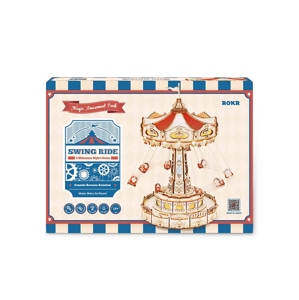 3D Wooden Puzzles DIY Music Box Swing Ride
