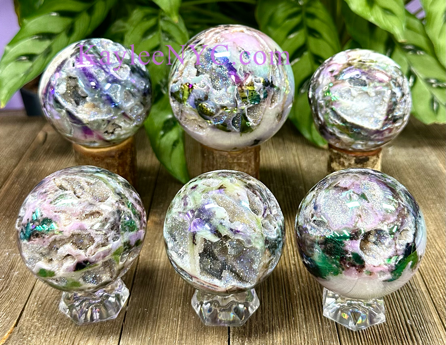 5-7 Pcs Aura Sphalerite Sphere Crystal Ball healing energy 