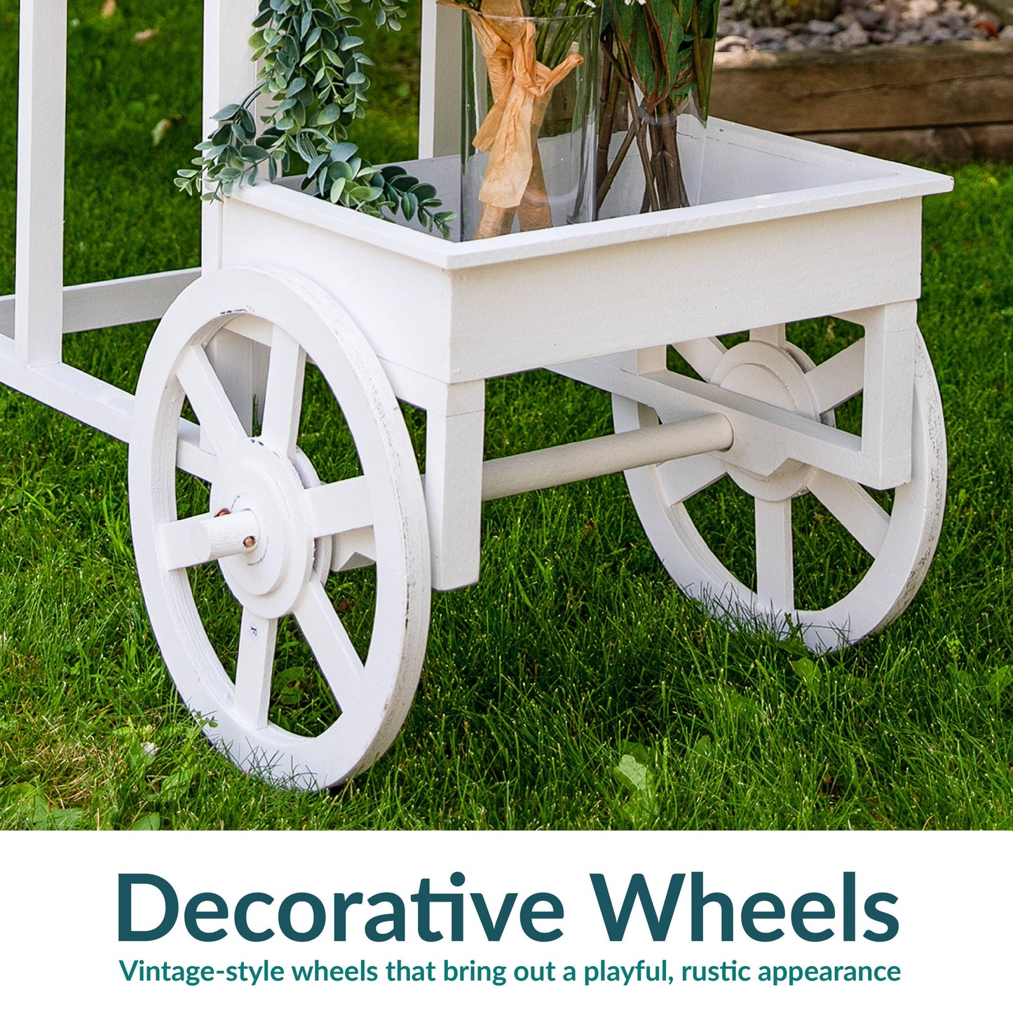 White 3-Tier Fir Wood Plant Stand with Chalkboard