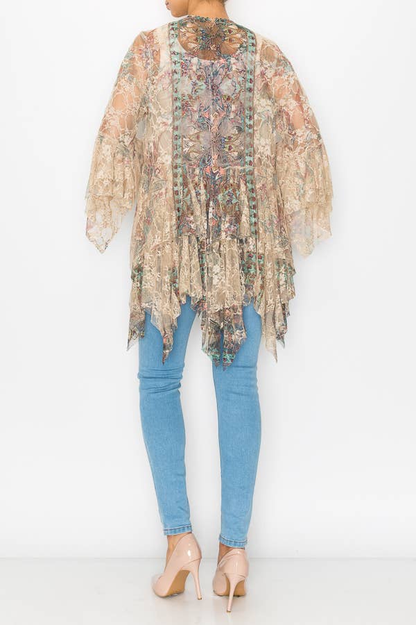 Classic All Lace Cardigan with Tiered Layers