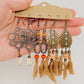 Three Pairs Set Boho Earrings In Different Styles