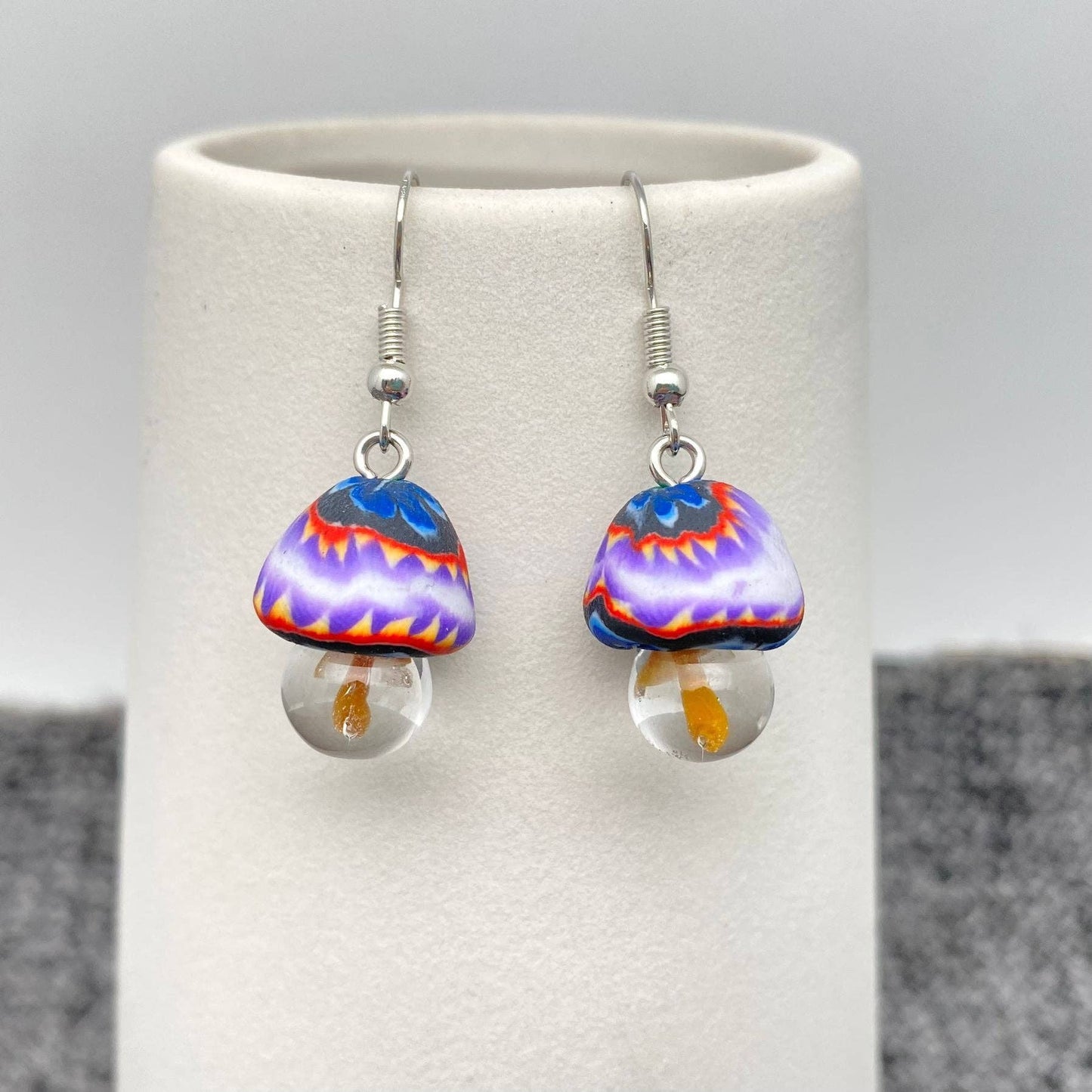 Multi Style Polymer Clay and Glass Mushroom Earrings