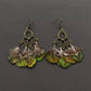 Vintage Peacock Feather Dangle Earrings