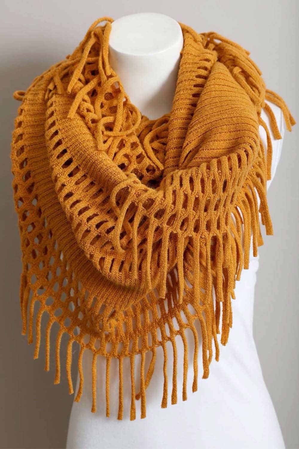Tassel Fringe Knit Infinity Scarf – Cozy & Stylish 🧣