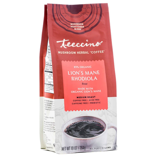 Lion's Mane Rhodiola Rose Mushroom Herbal Coffee-85% Organic