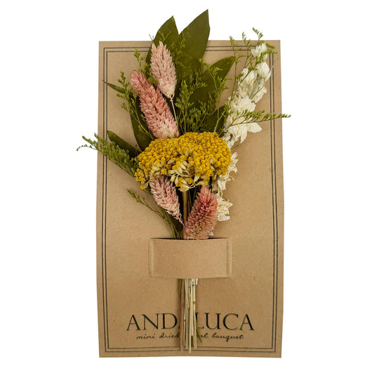 Yarrow & Larkspur Mini Bouquet features vibrant yarrow, perfect for adding charm to any display in your home.