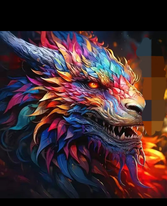 whimsical Dangerous Dragon paint By Numbers Canvas Art