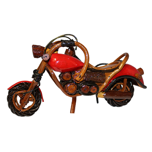 Handcrafted Wooden Motorcycle Red - MTB002D