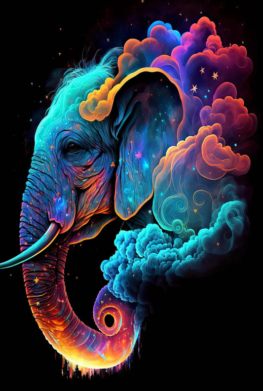 Spirit Elephant Cosmic Tapestry 39x59
