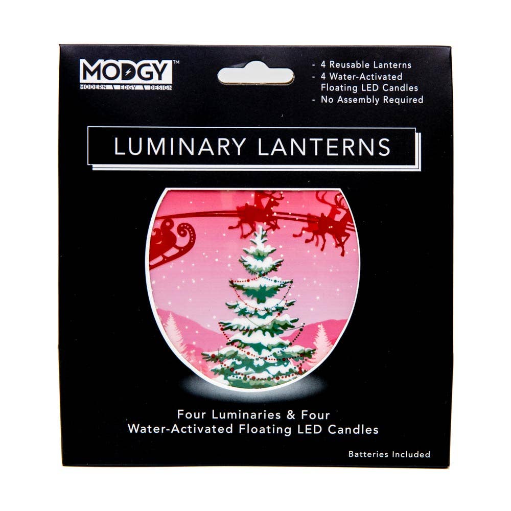 Luminary - SleighingIt - Christmas Santa and his Reindeer