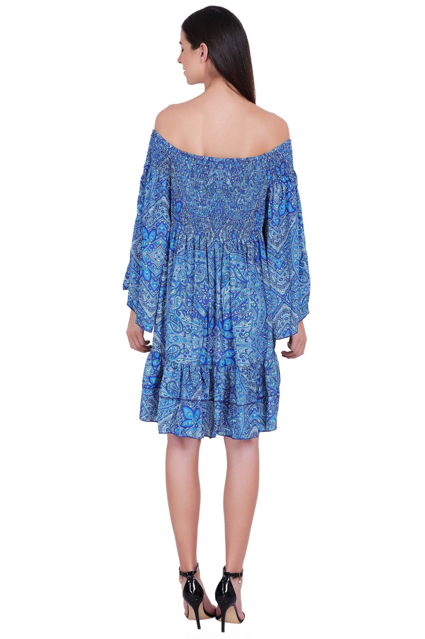Digital Print Off Shoulder Dress