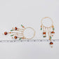 Mushroom Charm Tassel Large Ring Hoop Earrings Gold Tone Metal Acrylic Nickel Free Lead Free Gift for Her Mio Queena