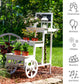 White 3-Tier Fir Wood Plant Stand with Chalkboard