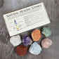 Chakra Rough Stone Crystal Set of 7 - Boxed Collection features natural healing stones for energy balance and vitality.