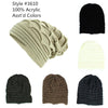 Assorted Colors Winter Beanie Hat, 100% Acrylic Knit (12PC)