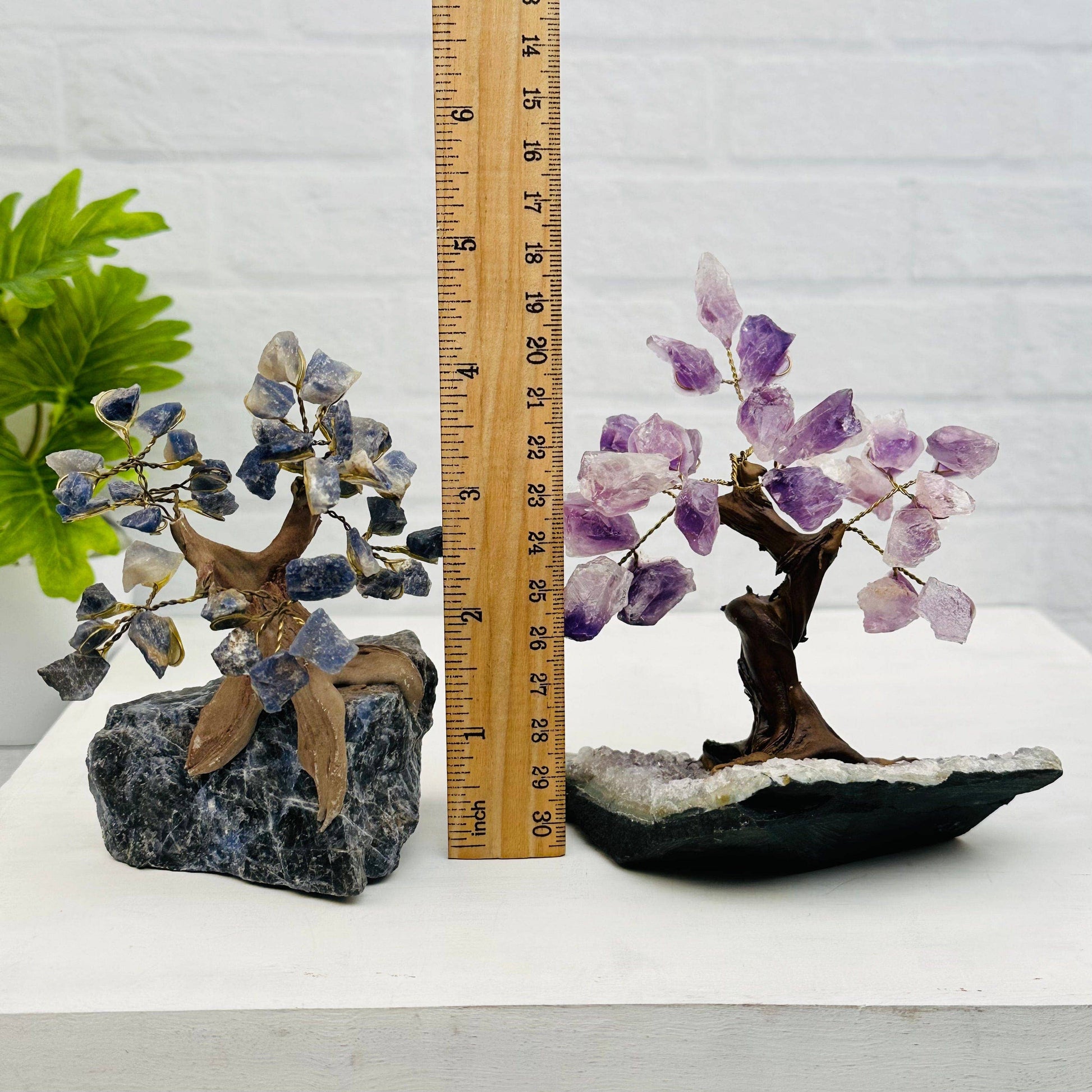Crystal Trees - Gemstone Crystal Trees with Crystal Stone B showcase stunning amethyst and sodalite designs, perfect for decor.