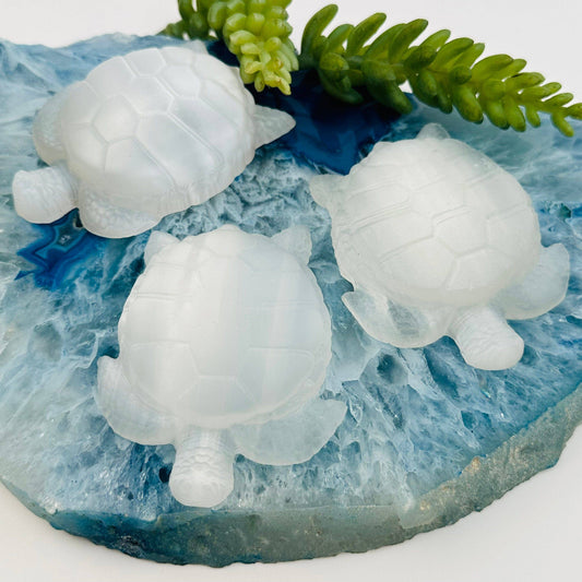 Selenite Crystal Turtle